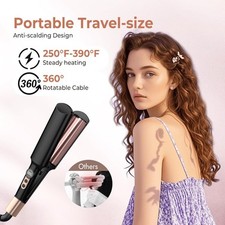 Hair Waver, Mini Hair Crimper - Portable Wave Curling Iron with 5 Temps