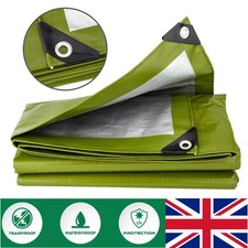 Extra Heavy Duty Tarpaulin Waterproof Sheet Thick Green Tarp Ground Canvas Cover