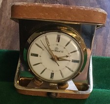 Vintage Rare Home Watch Co Small Travel Alarm Clock Purse Watch Swiss Working 