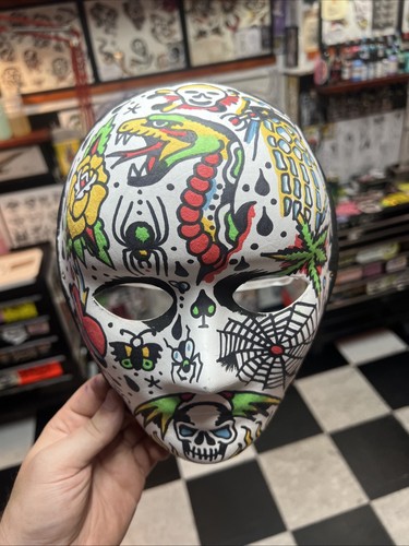 Rare hand painted tattoo mask - painted,