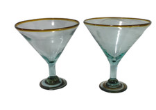 2 Hand Blown Mexican Art Glass