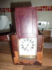 Antique repeating carriage clock for spare or repair with case