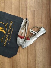  MIU MIU   BALLERINA SILVER  SIZE EU 35  , US 5   ,  UK 2  
