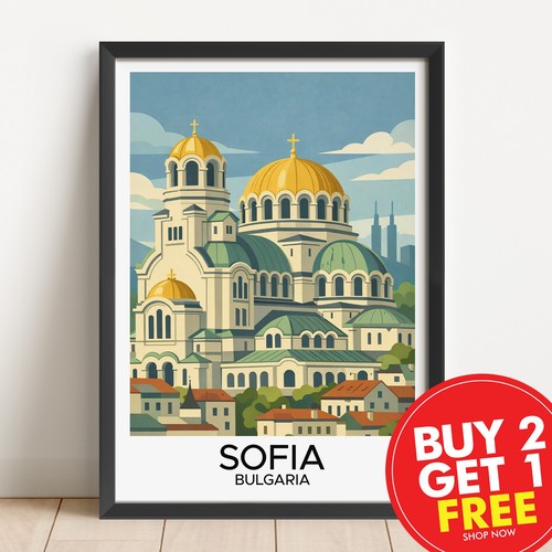 Sofia bulgaria travel print - sofia,