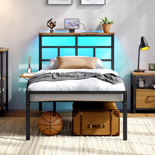 Single metal bed frame - metal, with