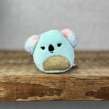 Squishmallow Squishville Harley The Koala - Blue Fluffy Rainbow Ear Gold Tummy 