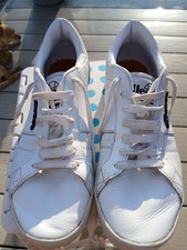 Ellesse Mens White Leather Trainers L8-80 Size 8 Pristine Condition RRP £85