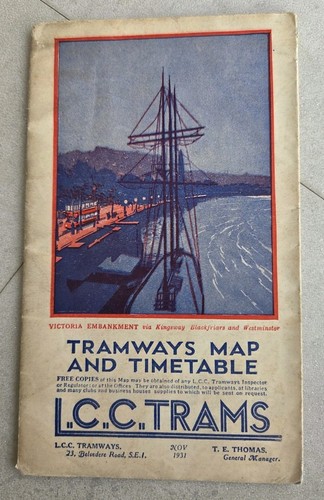 Vintage 1931 trams map - vintage,