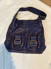 Blonde Mania Hand Made Petrolina Blue Soft Tooled Leather Shoulder Bag Handbag