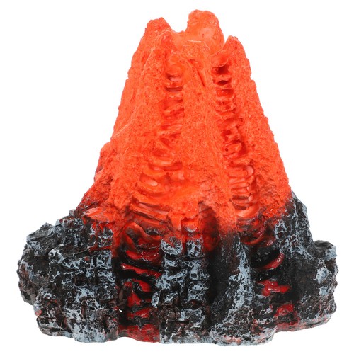 Red resin volcano figurine - volcano,