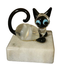 Murano Miniature Glass Cat on