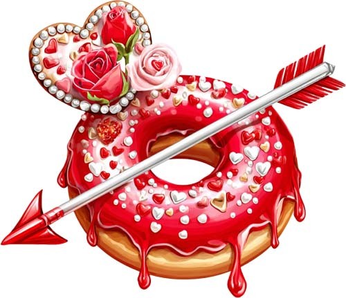 Valentine day donut wall - valentine's,