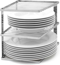 3 Tier Corner Plate Kitchen Cupboard Organiser Tidy Storage Rack Dish Stand -NEW
