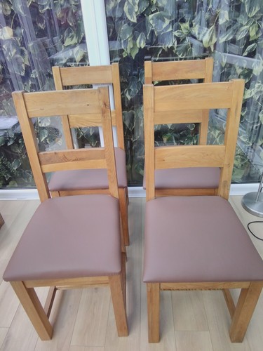 Solid oak dining chairs - 4,