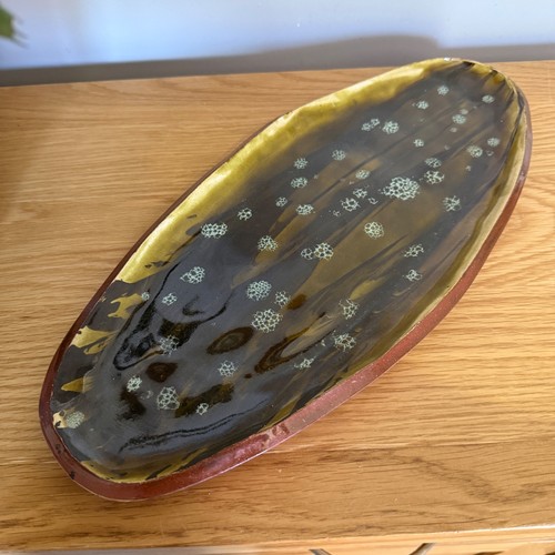 Vintage studio pottery oval - vintage,
