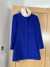 COAST MADDISON ROYAL BLUE WOOLBLEND STYLISH KNEE LENGTH COAT UK 6