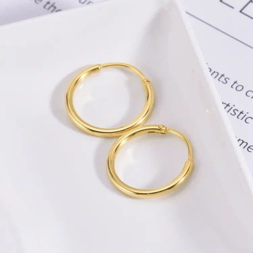 9ct gold sleeper hoop earrings - hoop,