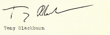 TONY BLACKBURN Signed Note -