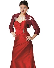 Red/BLue/Black Soft Satin Bolero/Shrug/Jacket/Stole 3/4 Length Sleeves XS S M L