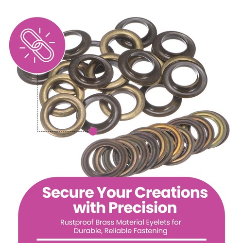 Brass eyelets with washers - with,