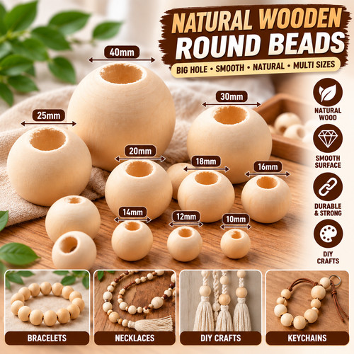 Natural wooden round - natural,