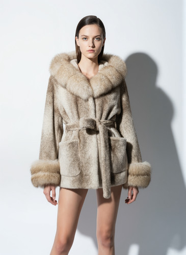 Women oversized hooded - hooded, coat