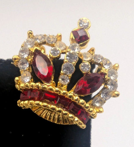 Vintage crown brooch pin - vintage,