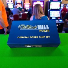 NEW!Poker Set-300 Piece William Hill Chips Cards Dice Decks Casino Case UK Xmas