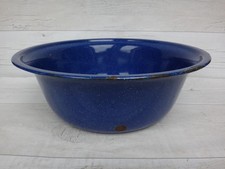Vintage Blue Enamel Wash Bowl