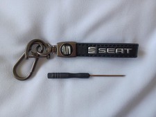 SEAT Genuine Leather Keyring Matt finish with screwdriver for clips New