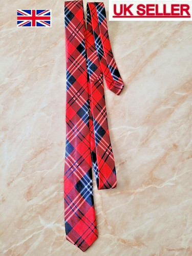 Red tartan neck tie - neck, size