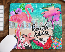Flamingo Mouse Pad Beach Please mousepad handmade office desk gift