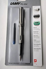 LAMY AL STAR ALUMINIUM BARREL FOUNTAIN PEN GRAPHITE MED NIB**NEW & Sealed