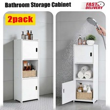 2X Wooden White Free Standing