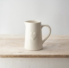 Glazed Ceramic White Jug with