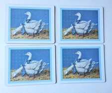 Set blue country geese - of,