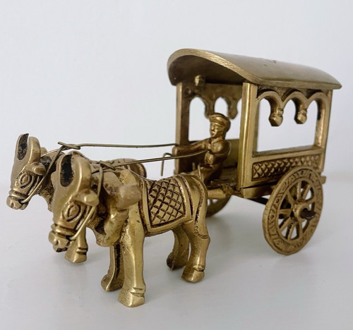 Brass bull cart bullock - bull,