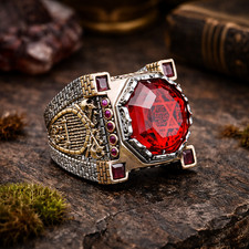 925 Sterling Silver Men Ruby