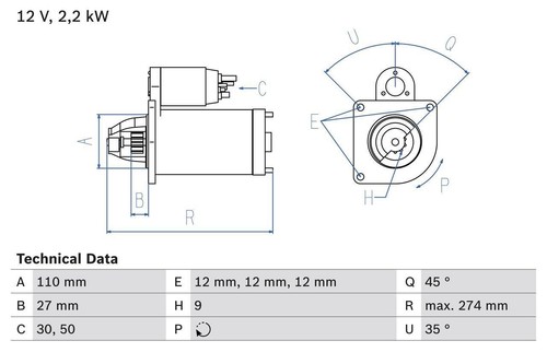 Starter motor alfa romeo ar6 - starter,