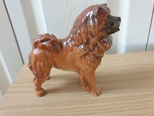 Vintage West Germany Brown Pomeranian Chow Chow? Dog Figure Collectable Rare 