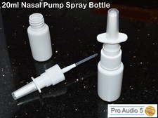 2x 20ml Plastic Nasal Spray Bottle FINE MIST - Empty - QUALITY - Refillable - UK
