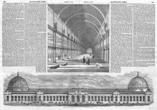 Proposed Buildings for the International Exhibition of 1862 - Antique Print 1861