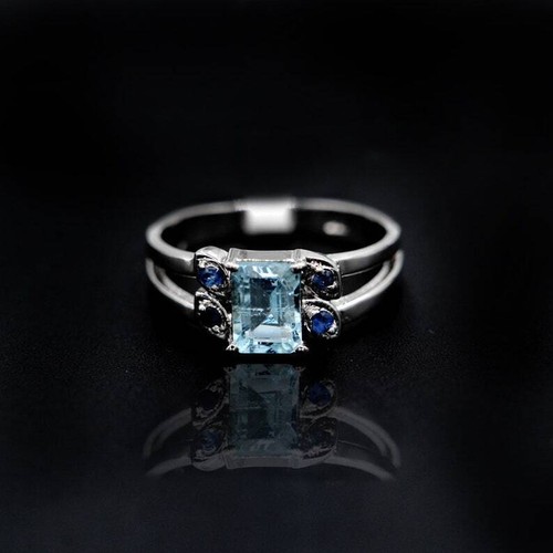 Natural aquamarine and - and, blue
