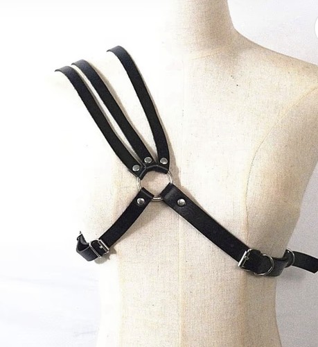 Mens black leather harness - mens,