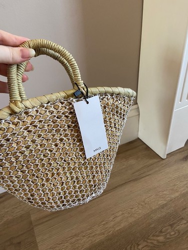 Mng mango brown wicker bag - mng,