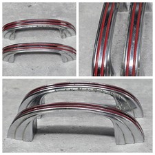 1920s Red Chrome Drawer Pulls