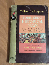 William Shakespeare Four Great Historical Plays Pocket Books 3rd Printing 1952