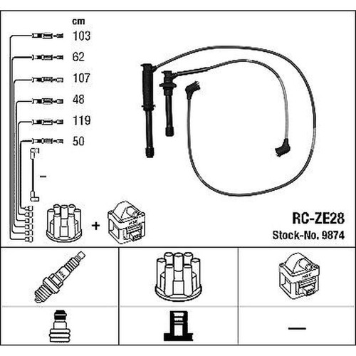 Ignition cable kit ngk 9874 - ignition,