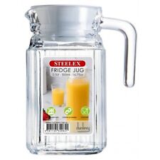Glass Fridge Jug With Lid Drinks Pitcher Water Cocktail Milk Non Drip 500ml 0.5L
