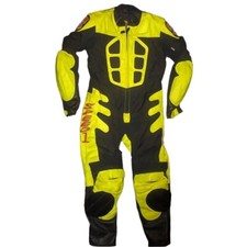 Baby Biker Speed Demon Kids Motorcycle MiniMoto Half Leather Race Suit Yellow T